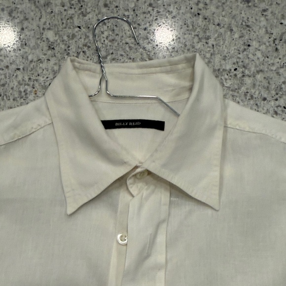 Billy Reid Men’s White Button-Up Shirt 2 Pocket Large - Picture 3 of 7